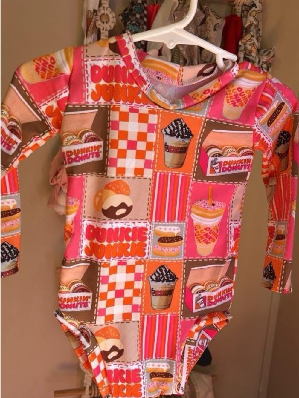 Dunkin' Donuts Pink & Orange Kids One-Piece Hoodie